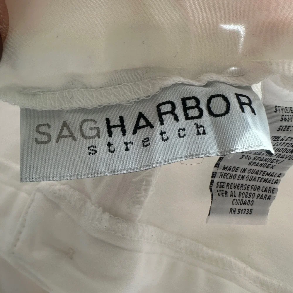 Sag Harbor Stretch White Tapered Dress Pants Size 12, Casual, Spring, Office